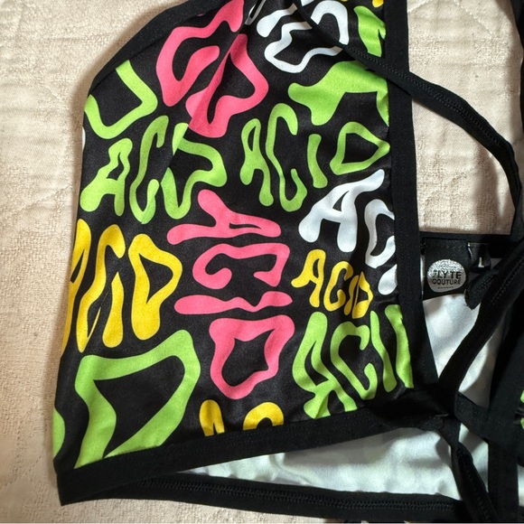 Lyte Couture Dolls Kill Lila Acid Wrap Top Psychedelic Trippy Rave Festival EDC - Picture 3 of 5